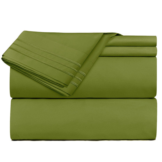 1800 Queen Or King Bed Sheets Ultra Soft Microfiber Deep Pocket 4 Pc Sheet Set