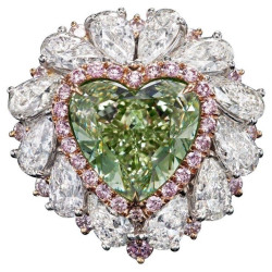 Heart Ring Sterling Silver Cubic Zirconia 925 Green Engagement Women ADASTRA