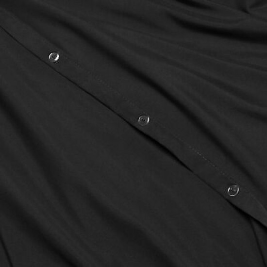 Duvet Cover Set Soft Brushed Comforter Cover W/Pillow Sham, Black - Queen