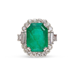 Lab Emerald Cocktail Ring For Women 925 Sterling Silver Handmade Joilliaire