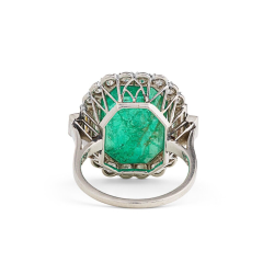 Lab Emerald Cocktail Ring For Women 925 Sterling Silver Handmade Joilliaire