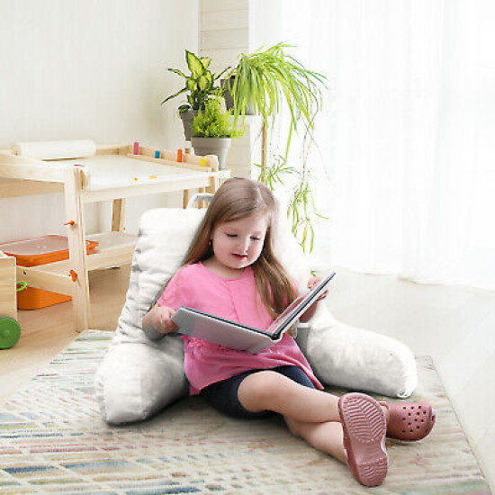 Bed Rest Reading Pillow for Kids & Teens Memory Foam TV Pillow With Arms Support