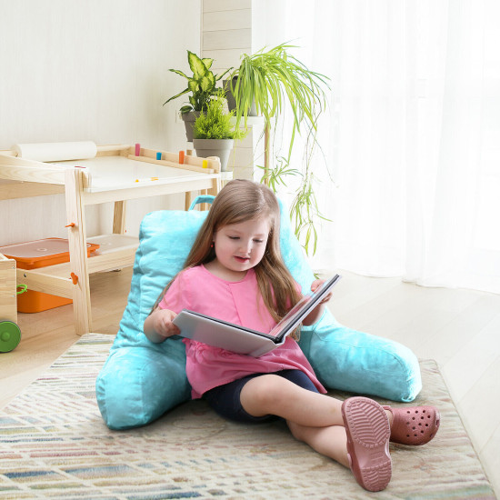 Bed Rest Reading Pillow for Kids & Teens Memory Foam TV Pillow With Arms Support