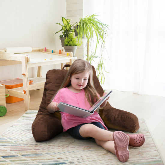Bed Rest Reading Pillow for Kids & Teens Memory Foam TV Pillow With Arms Support