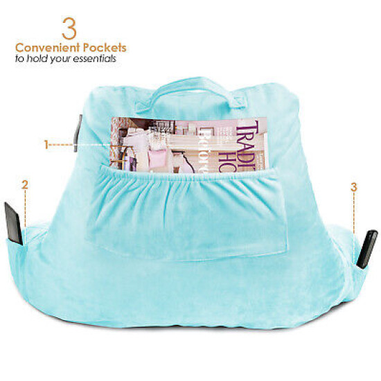 Bed Rest Reading Pillow for Kids & Teens Memory Foam TV Pillow With Arms Support