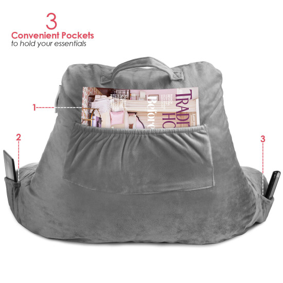 Bed Rest Reading Pillow for Kids & Teens Memory Foam TV Pillow With Arms Support