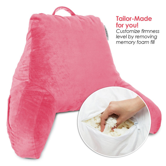 Bed Rest Reading Pillow for Kids & Teens Memory Foam TV Pillow With Arms Support
