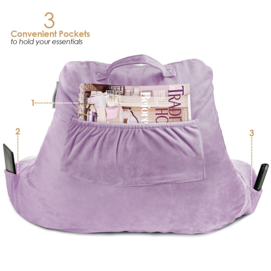 Bed Rest Reading Pillow for Kids & Teens Memory Foam TV Pillow With Arms Support