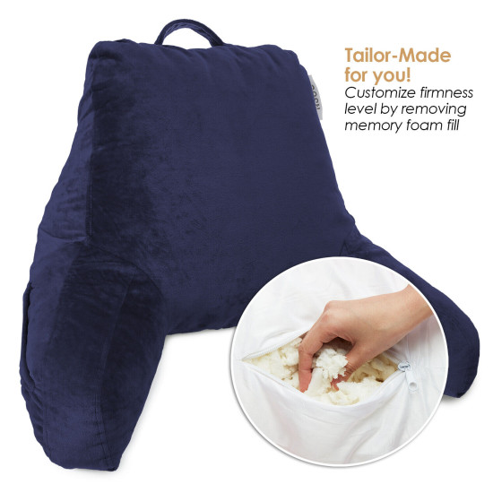 Bed Rest Reading Pillow for Kids & Teens Memory Foam TV Pillow With Arms Support