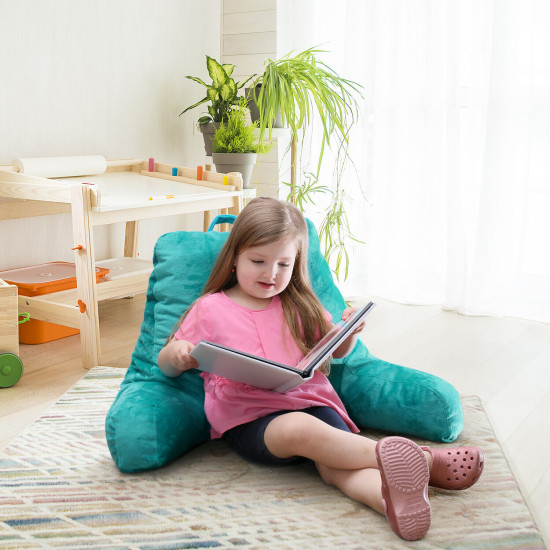 Bed Rest Reading Pillow for Kids & Teens Memory Foam TV Pillow With Arms Support