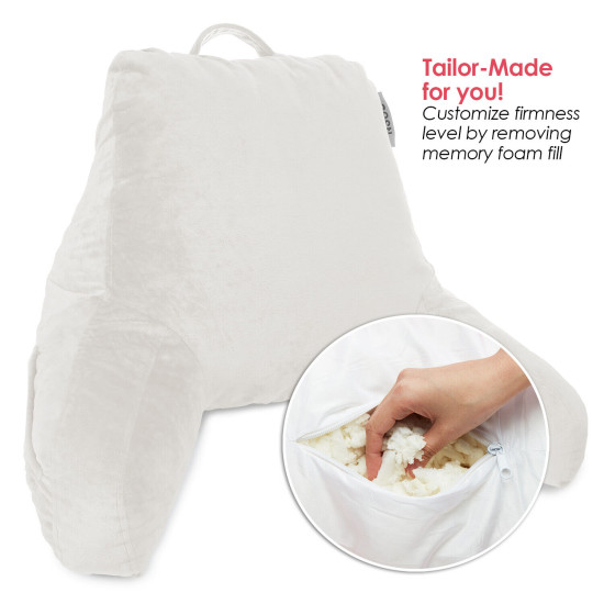 Bed Rest Reading Pillow for Kids & Teens Memory Foam TV Pillow With Arms Support