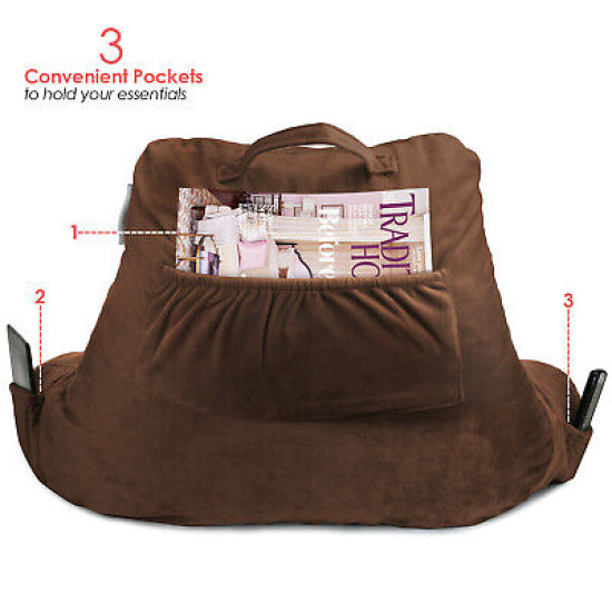 Bed Rest Reading Pillow for Kids & Teens Memory Foam TV Pillow With Arms Support