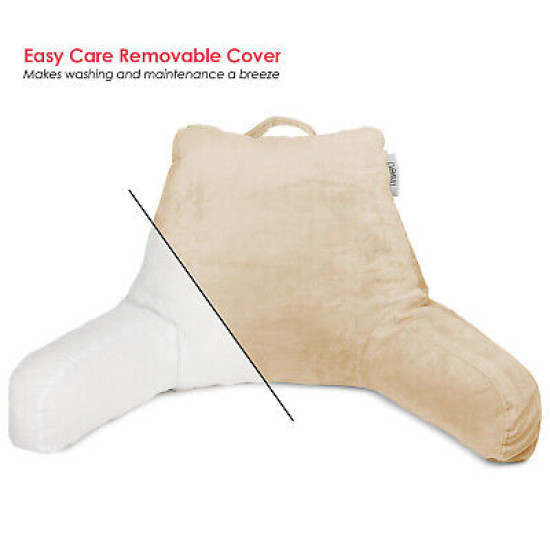 Bed Rest Reading Pillow for Kids & Teens Memory Foam TV Pillow With Arms Support