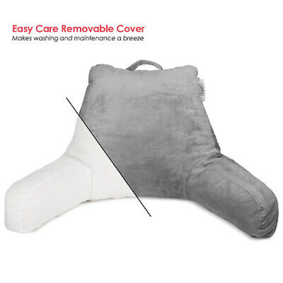 Bed Rest Reading Pillow for Kids & Teens Memory Foam TV Pillow With Arms Support