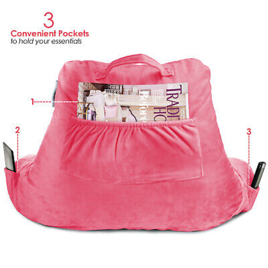 Bed Rest Reading Pillow for Kids & Teens Memory Foam TV Pillow With Arms Support