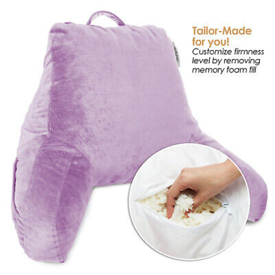 Bed Rest Reading Pillow for Kids & Teens Memory Foam TV Pillow With Arms Support