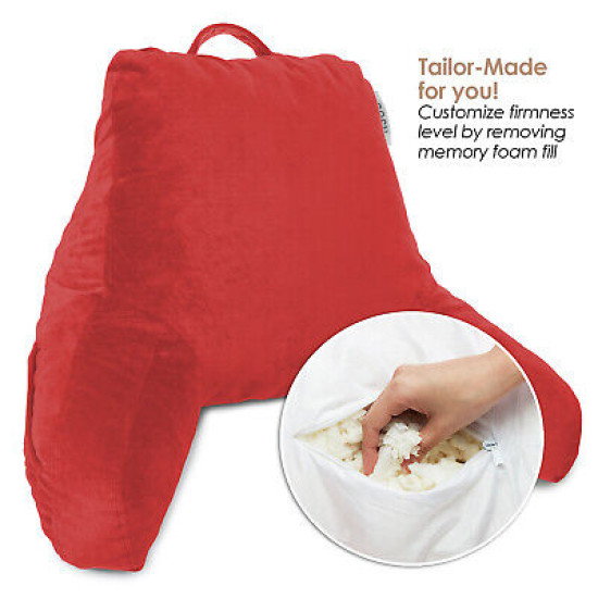 Bed Rest Reading Pillow for Kids & Teens Memory Foam TV Pillow With Arms Support