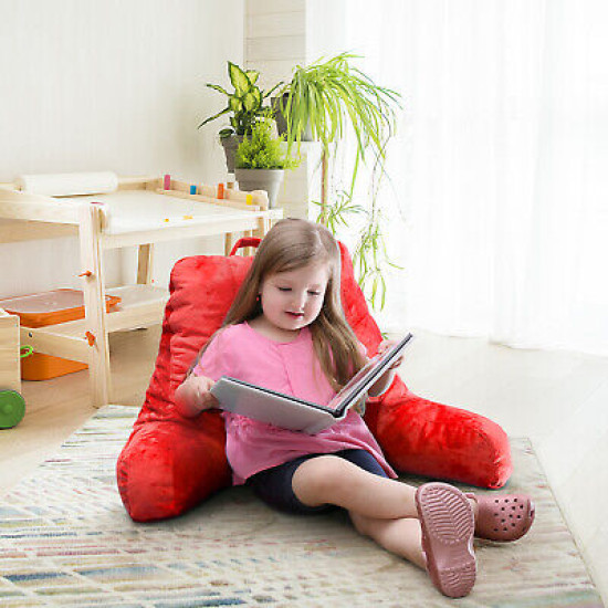Bed Rest Reading Pillow for Kids & Teens Memory Foam TV Pillow With Arms Support