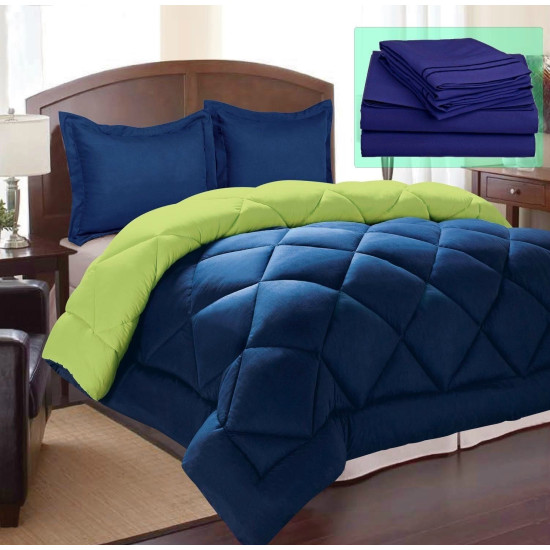 7 PIECE BED IN A BAG - DOWN ALTERNATIVE COMFORTER, SHEETS, PILLOWCASES AND SHAMS