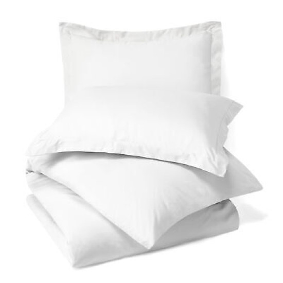 Duvet Cover Set Soft Brushed Comforter Cover W/Pillow Sham, White - Cal King