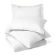 Duvet Cover Set Soft Brushed Comforter Cover W/Pillow Sham, White - Cal King