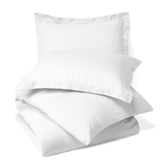 Duvet Cover Set Soft Brushed Comforter Cover W/Pillow Sham, White - Cal King