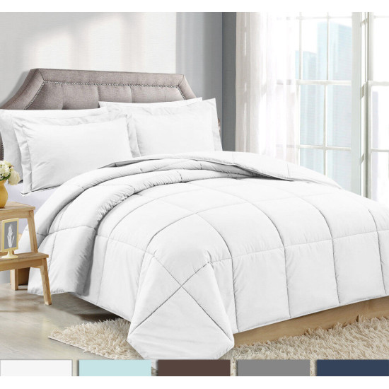 3 Piece Reversible Down Alternative Comforter Set - Comforter with Shams