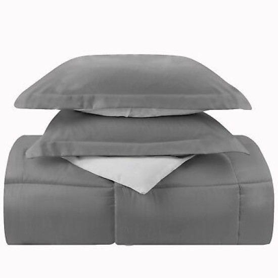 3 Piece Reversible Down Alternative Comforter Set - Comforter with Shams