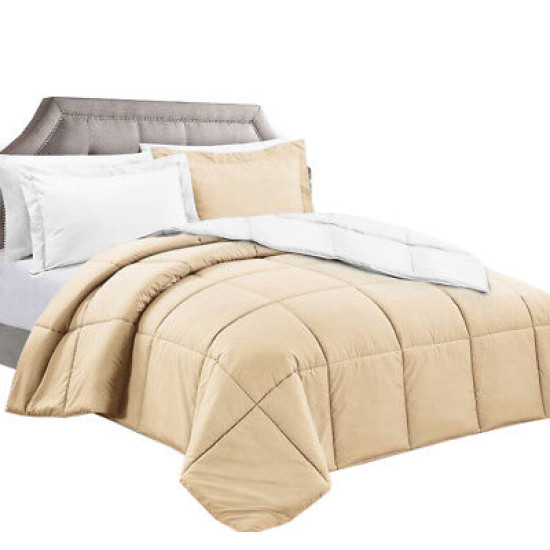 3 Piece Reversible Down Alternative Comforter Set - Comforter with Shams