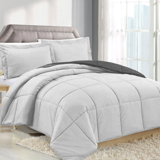 3 Piece Reversible Down Alternative Comforter Set - Comforter with Shams