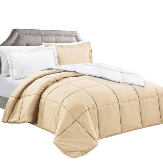 3 Piece Reversible Down Alternative Comforter Set - Comforter with Shams