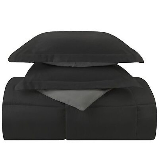 3 Piece Reversible Down Alternative Comforter Set - Comforter with Shams