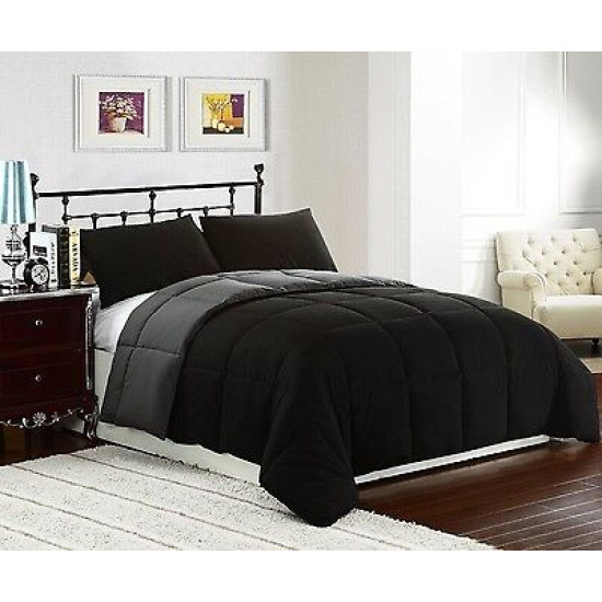 Clara Clark 3Pc Down Alternative Reversible Comforter with Pillow Shams