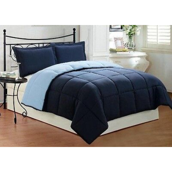 Clara Clark 3Pc Down Alternative Reversible Comforter with Pillow Shams