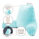 Large Foam Reading & TV Bed Rest Pillow +2 Neck & Lumbar Pillows, W/Pocket- Aqua