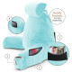 Large Foam Reading & TV Bed Rest Pillow +2 Neck & Lumbar Pillows, W/Pocket- Aqua