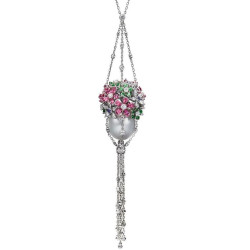 South Sea Cultured Pearl Tassel Necklace 925 Silver Multicolor CZ High Jewelry