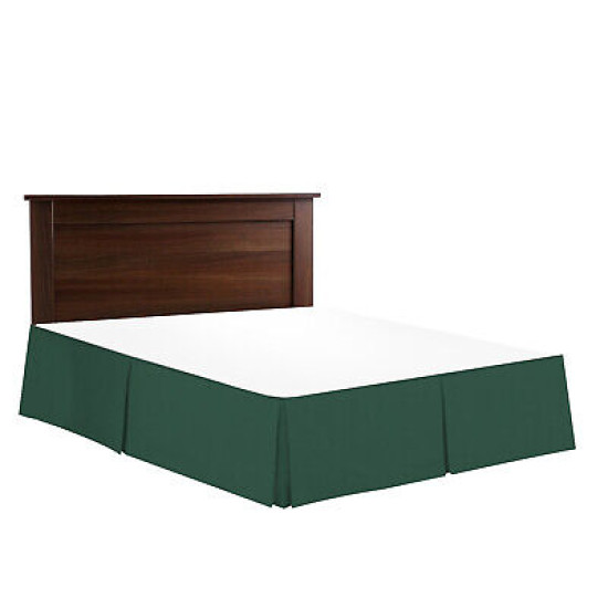 Luxury Pleated Tailored Bed Skirt - 14” Drop Dust Ruffle, Twin - Hunter Green