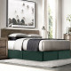 Luxury Pleated Tailored Bed Skirt - 14” Drop Dust Ruffle, Cal King -Hunter Green