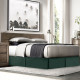 Luxury Pleated Tailored Bed Skirt - 14” Drop Dust Ruffle, Cal King -Hunter Green