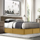 Solid Luxury Pleated Tailored Bed Skirt - 14” Drop Dust Ruffle, Twin XL - Camel
