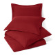 Duvet Cover Set Soft Brushed Comforter Cover W/Pillow Sham, Burgundy - King