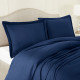Duvet Cover Set Soft Brushed Comforter Cover W/Pillow Sham, Navy - Queen