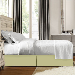 Premium Luxury Pleated Tailored Bed Skirt - 14” Drop Dust Ruffle, Twin XL - Sage