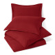Duvet Cover Set Soft Brushed Comforter Cover W/Pillow Sham, Burgundy - Full