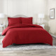 Duvet Cover Set Soft Brushed Comforter Cover W/Pillow Sham, Burgundy - Full