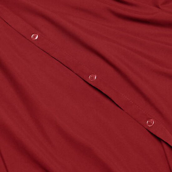 Duvet Cover Set Soft Brushed Comforter Cover W/Pillow Sham, Burgundy - Full