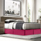 Hotel Luxury Pleated Tailored Bed Skirt - 14” Drop Dust Ruffle, Twin - Hot Pink