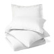 Duvet Cover Set Soft Brushed Comforter Cover W/Pillow Sham, White - Full