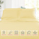 Premium Luxury Pleated Tailored Bed Skirt - 14” Drop Dust Ruffle, Twin - Yellow